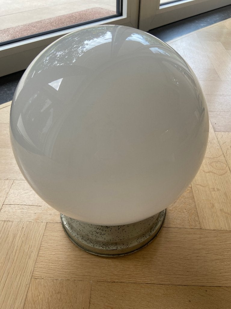 Vintage industriële plafondlamp/ bollamp/plafonniere, Gebruikt, Wit, Plafondlamp, E27 (groot)