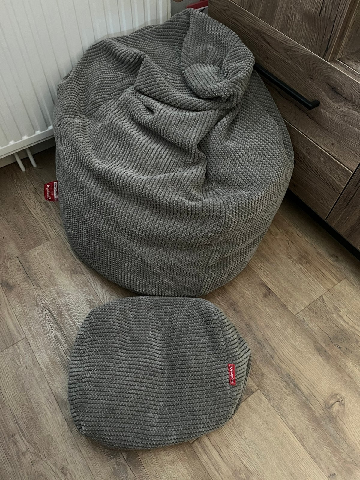 Zitzak lounge pug, Huis en Inrichting, Zitzakken, Ophalen, Zo goed als nieuw, Grijs