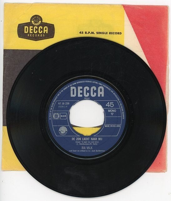Single van Ria Valk uit 1966, Cd's en Dvd's, Gebruikt, 7 inch, Inclusief binnenhoes, Ophalen of Verzenden