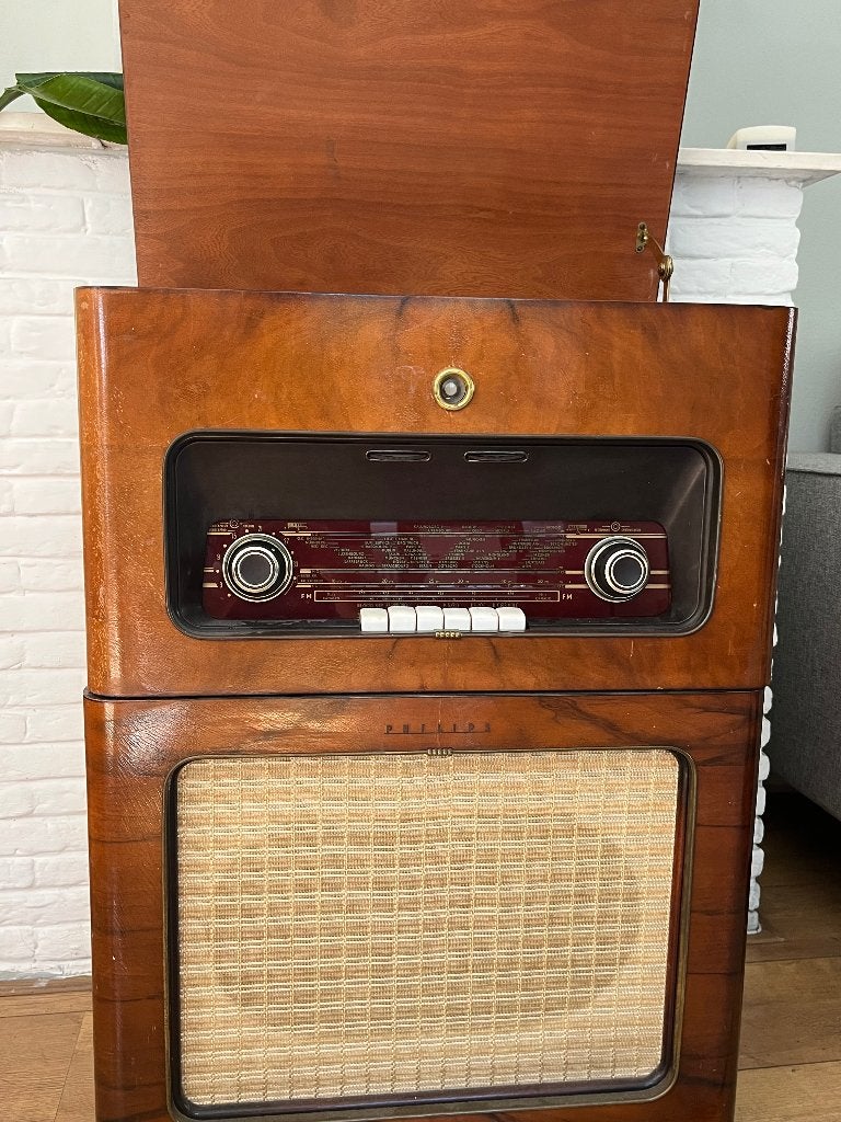 Prachtige Phillips Radio-grammofoon (1955) FX 551 A, Ophalen, Gebruikt, Overige typen