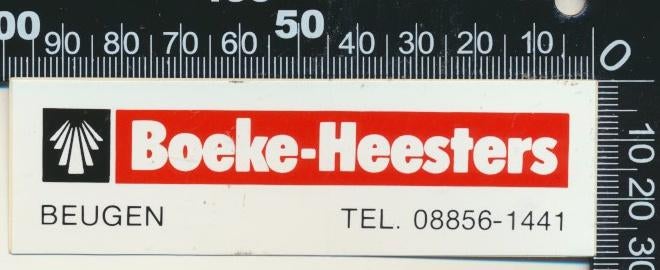 Sticker: Boeke Heesters - Beugen, Verzamelen, Ophalen of Verzenden, Zo goed als nieuw, Bedrijf of Vereniging