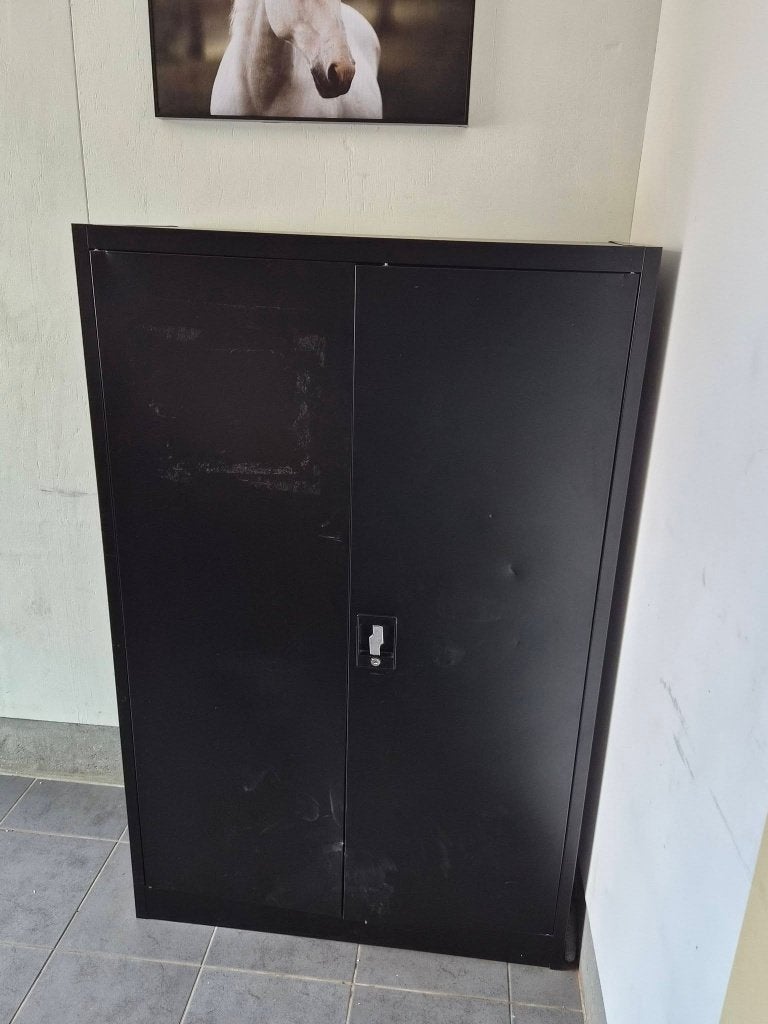 Tectake archiefkast zwart, Ophalen, 100 tot 150 cm, Meerdere deuren, 50 tot 100 cm