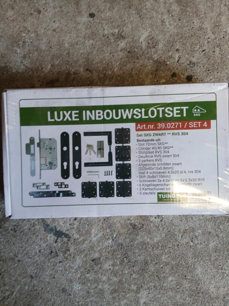 Luxe Inbouwslotset SKG Zwart RVS 304 - Tuindeco, Ophalen of Verzenden, Nieuw, Rvs, Slot