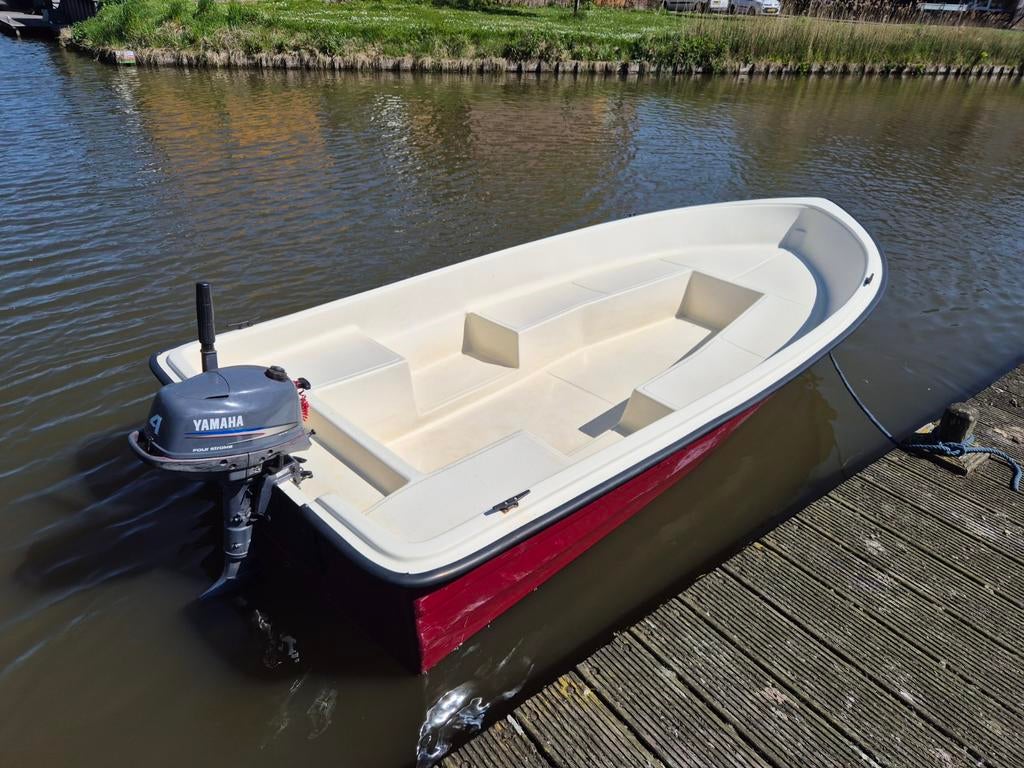 Verano 420 boot met Yamaha 4pk 4-takt buitenboordmotor, Watersport en Boten, Ophalen, Gebruikt, Polyester, Benzine