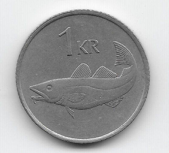 IJsland 1 króna 1987 KM# 27, Verzenden, Overige landen, Losse munt