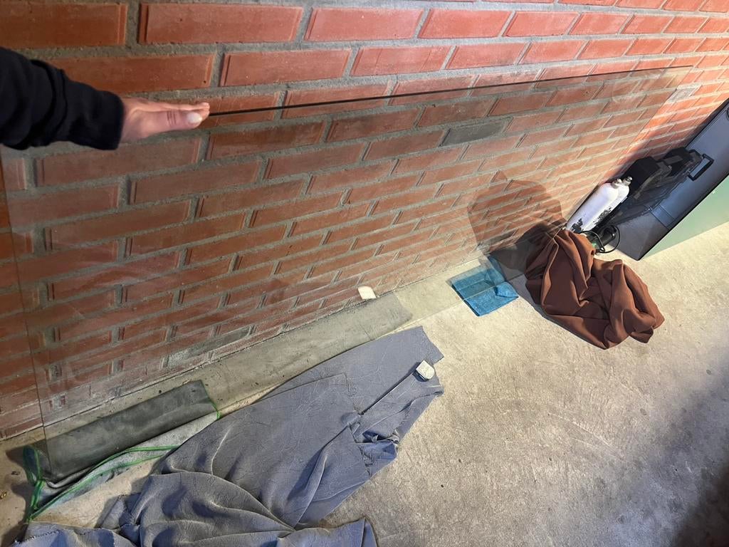Glasplaat met geslepen kanten 1,60 x 0,85, 80 tot 120 cm, Ophalen of Verzenden, Zo goed als nieuw, Glasplaat