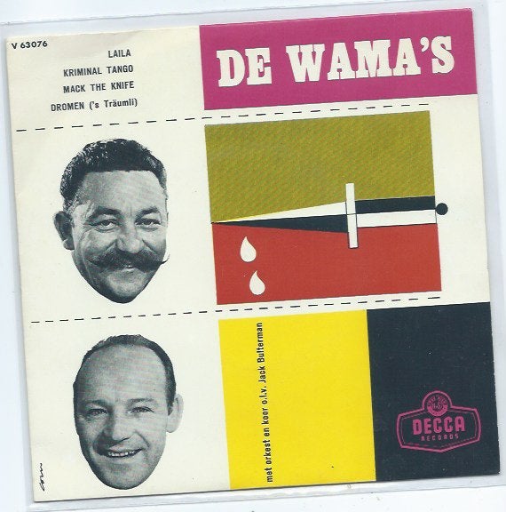 De Wama's- EP !!!, Cd's en Dvd's, Verzenden, 7 inch, Zo goed als nieuw, Levenslied of Smartlap