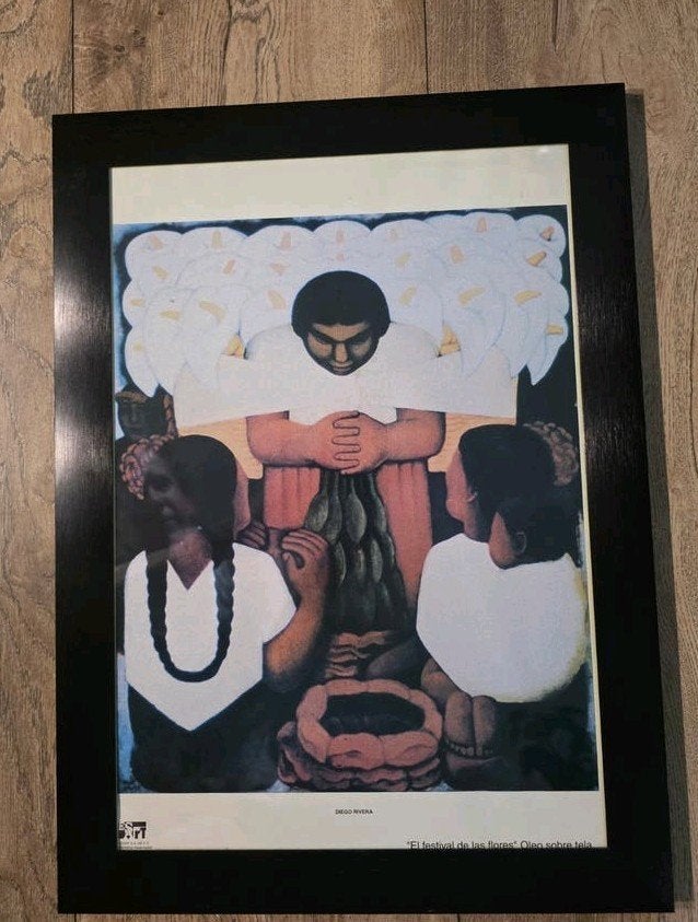 Diego Rivera - El festival de las flores (38x51 cm), Antiek en Kunst, Kunst | Schilderijen | Klassiek, Portret of Personen, Realistisch