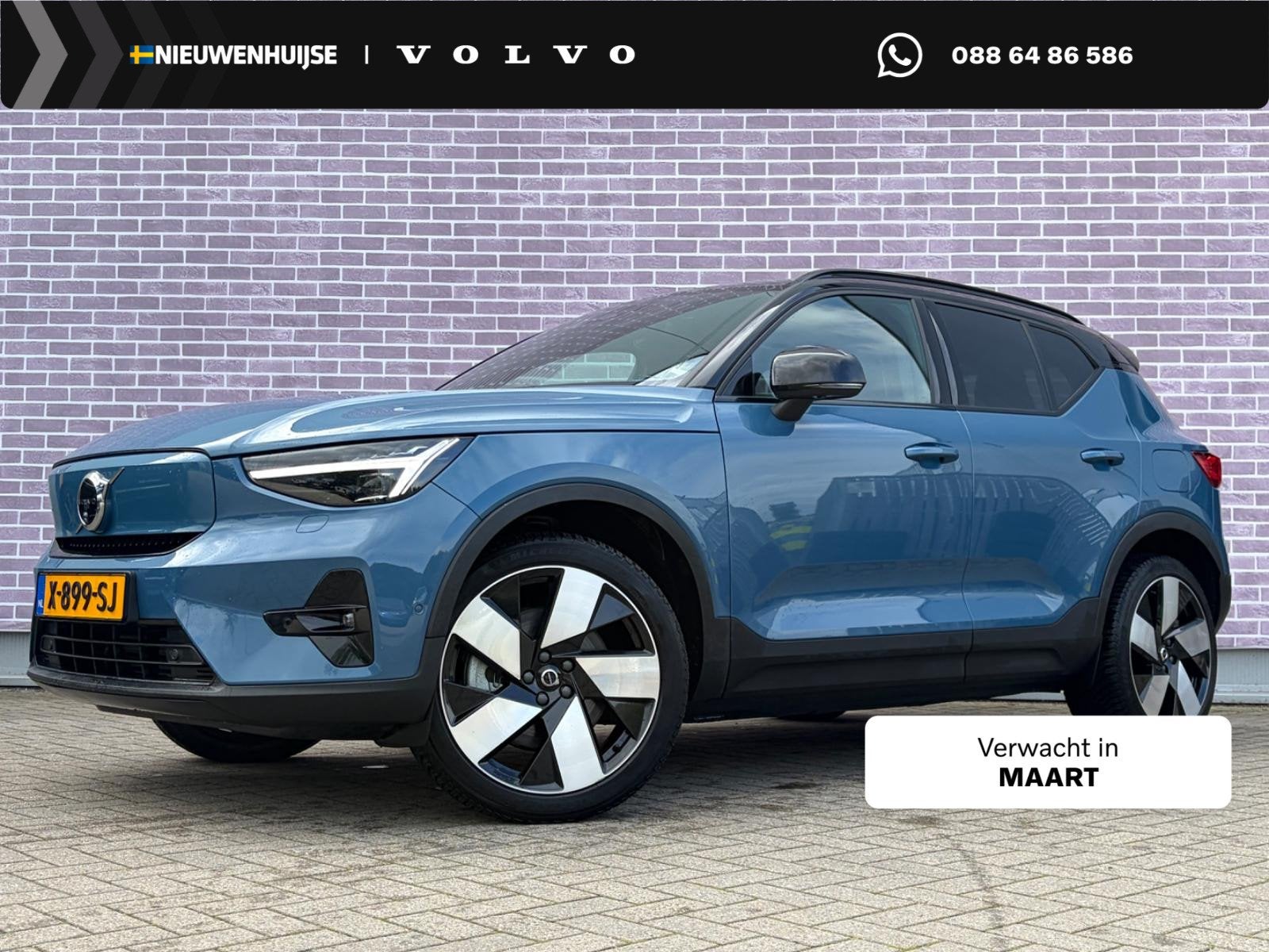 Volvo XC40 Recharge Twin Ultimate 82 kWh | Trekhaak | Harman, Auto's, 82 kWh, Blauw, Leder en Stof, Origineel Nederlands
