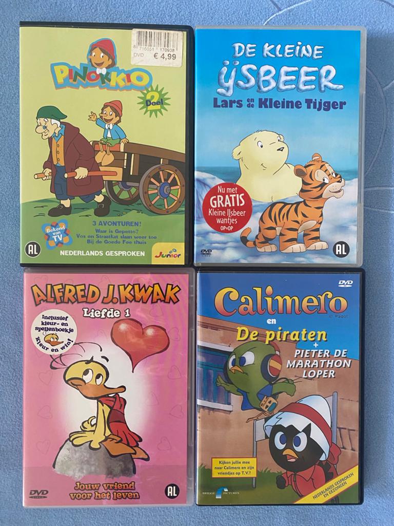 4x DVD Kinderseries: Pinokkio, Kleine IJsbeer, Alfred J. Kwa, Cd's en Dvd's, Avontuur, Alle leeftijden, Ophalen of Verzenden, Zo goed als nieuw