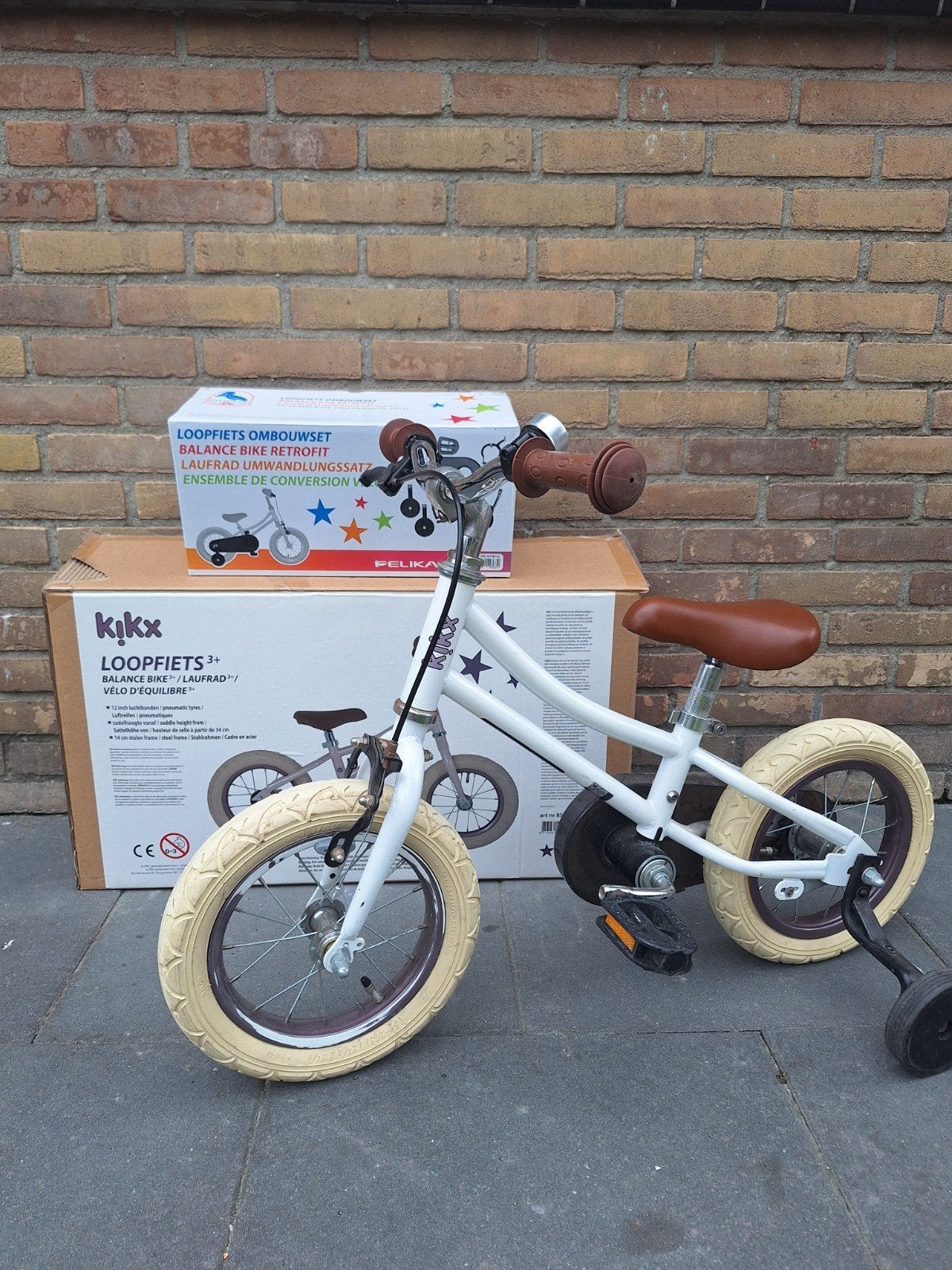 kikx loopfiets, Fietsen en Brommers, Fietsen | Kinderfietsjes, Ophalen, Gebruikt, Minder dan 16 inch, Zijwieltjes