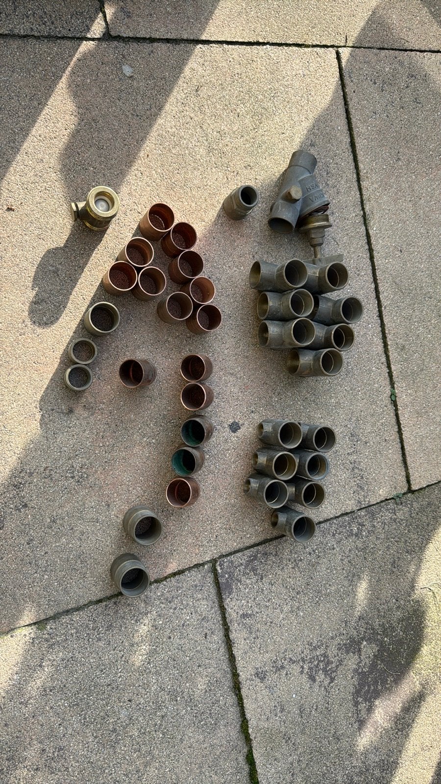 Diverse koperen en messing fittingen 28 soldeer, Gebruikt, Minder dan 30 cm, Overige typen, Minder dan 60 cm