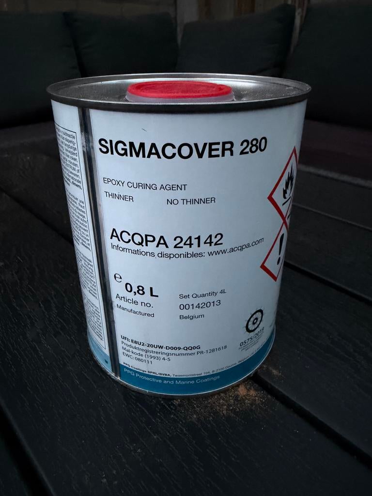 Sigmacover 280 Epoxy Verharder 0.8L - Nieuw, Ophalen, Overige kleuren, Nieuw, Verf