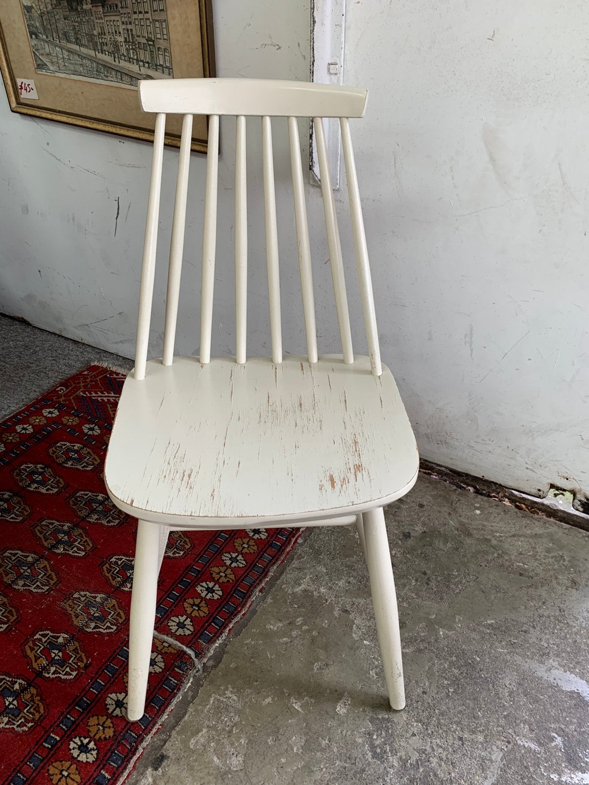 Stoel vintage Pastoe witte spijlen stoelen jaren 60., Huis en Inrichting, Ophalen of Verzenden, Zo goed als nieuw, Eén