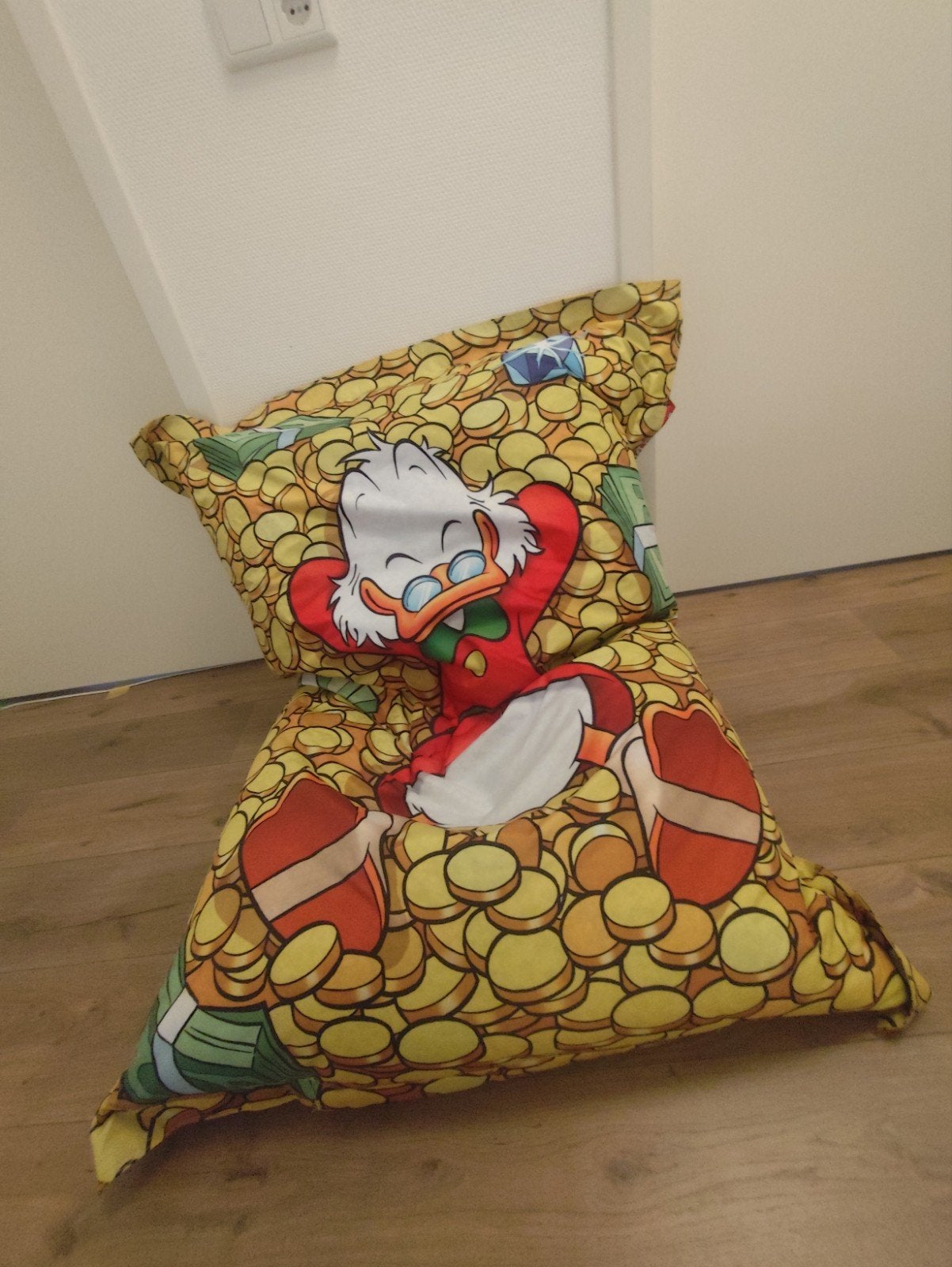 Donald Duck Zitzak - 100x140 cm, Ophalen, Zo goed als nieuw, Goud, Zitzak