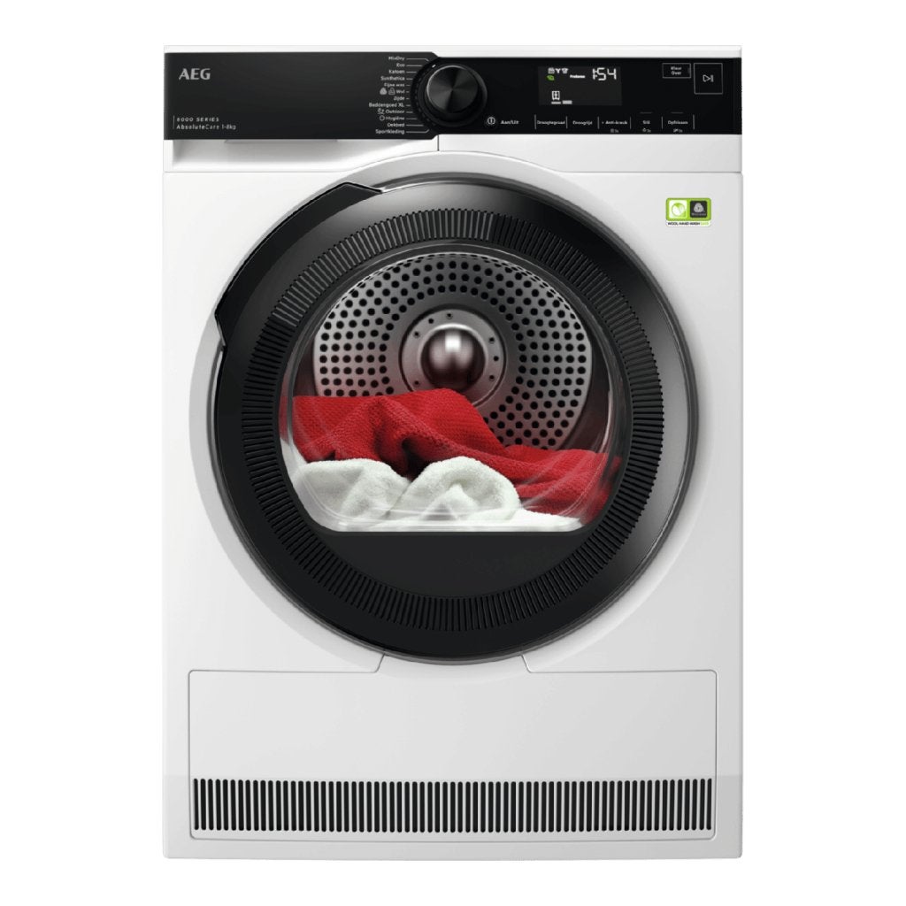 AEG TR868B4B 8000 AbsoluteCare Warmtepompdroger - 8 kg, Witgoed en Apparatuur, Triple J Online, Info@triplejonline.nl, De Spinnekop 9