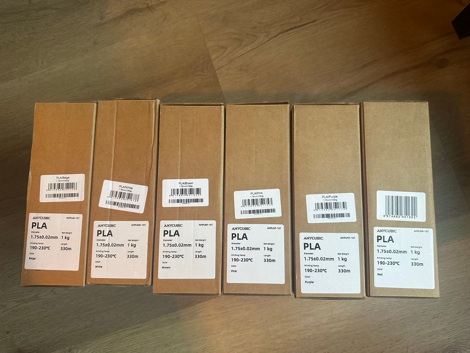 Anycubic PLA 3D Printer Filament - Diverse Kleuren (6x 1kg), Ophalen of Verzenden, Nieuw, Filamentrollen