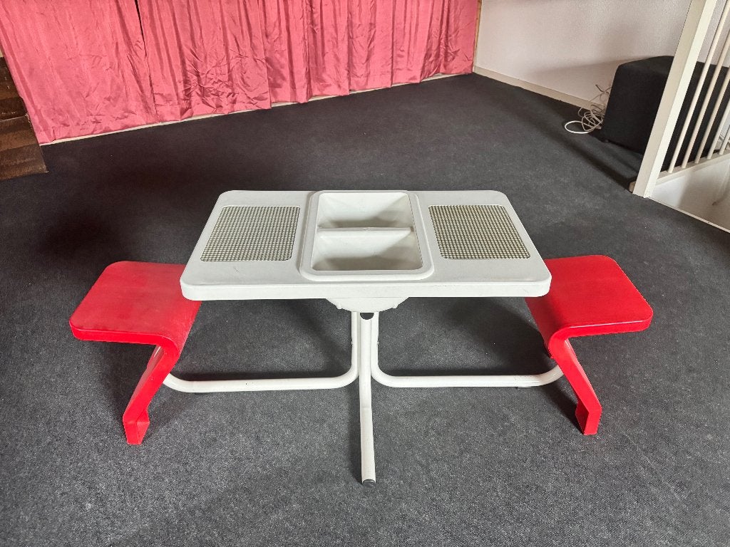 Vintage kinder picknicktafel met bankjes, Ophalen, Gebruikt, Knutselen