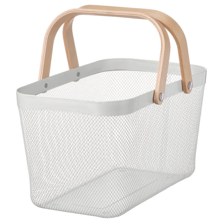 2x IKEA RISATORP Draadmand Wit - Handige Opbergmand, Overige materialen, Mand, Ophalen of Verzenden, Zo goed als nieuw