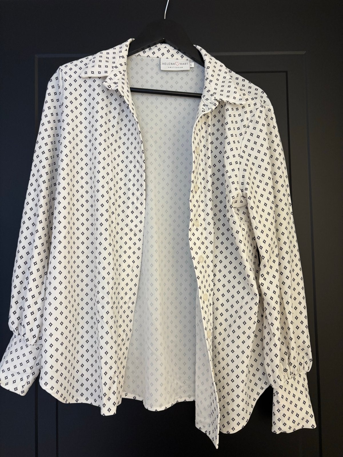 Helena Hart Blouse met print - Maat L, Kleding | Dames, Verzenden, Zo goed als nieuw, Maat 42/44 (L), Wit