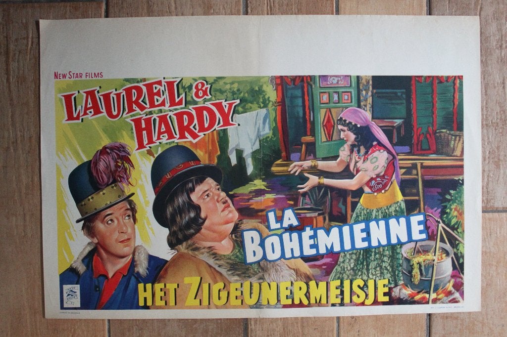 filmaffiche Laurel And Hardy The Bohemian Girl filmposter, Rechthoekig Liggend, Ophalen of Verzenden, Zo goed als nieuw, A1 t/m A3