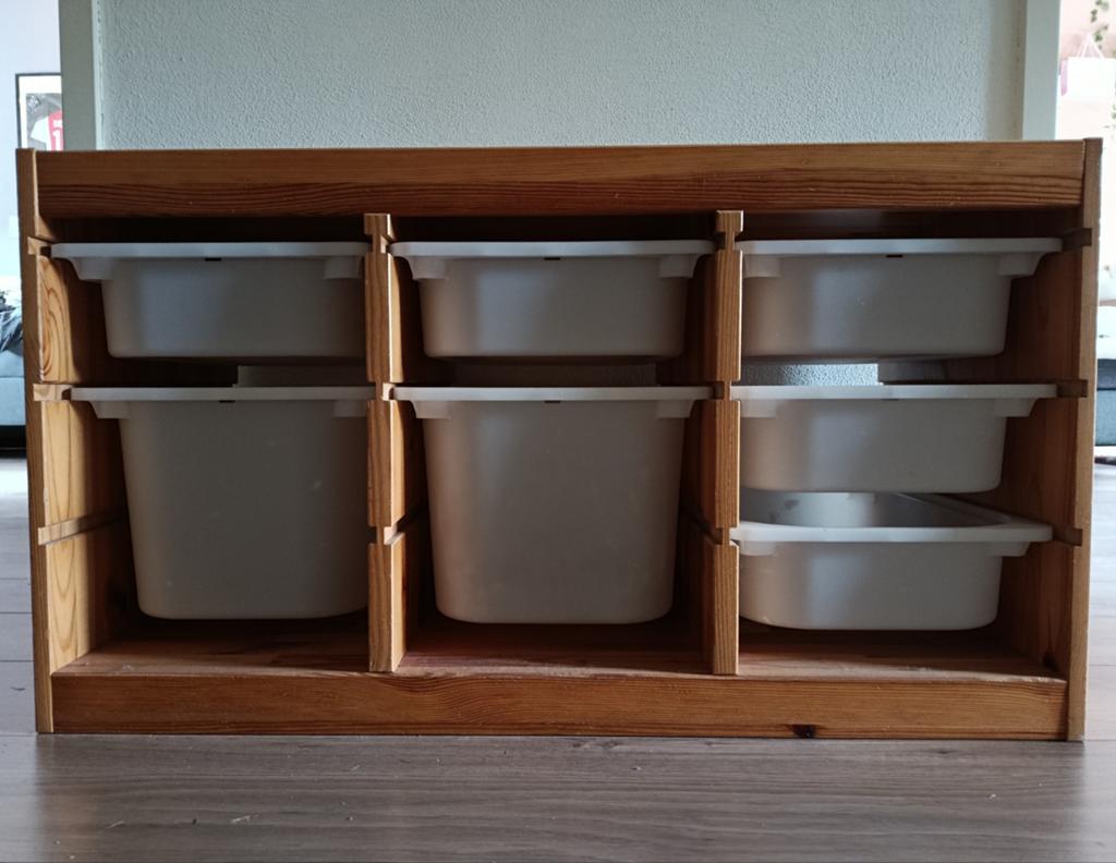 IKEA Trofast Kast Grenen met Opbergvakken (2 stuks), Gebruikt, Kast, 50 tot 70 cm, 75 tot 100 cm