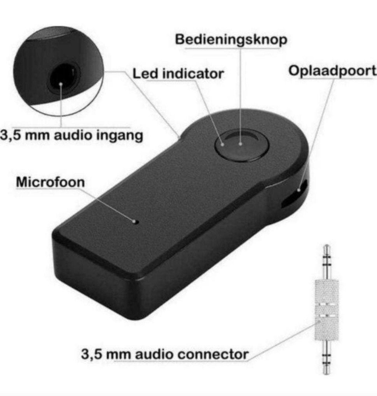 Draadloze Bluetooth Auto Ontvanger Receiver Audio Muziek AUX, L, Nieuw, L, L