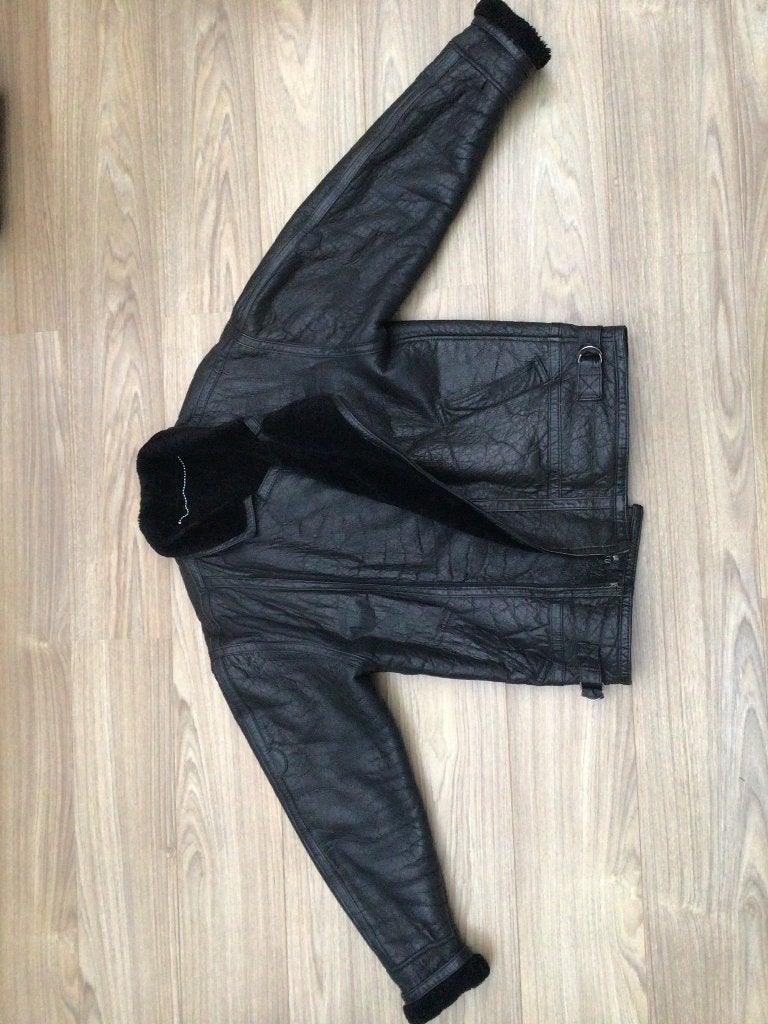 Lammy lamsschapenvacht leder jas XL, Ophalen of Verzenden, Gedragen, Maat 56/58 (XL), Zwart