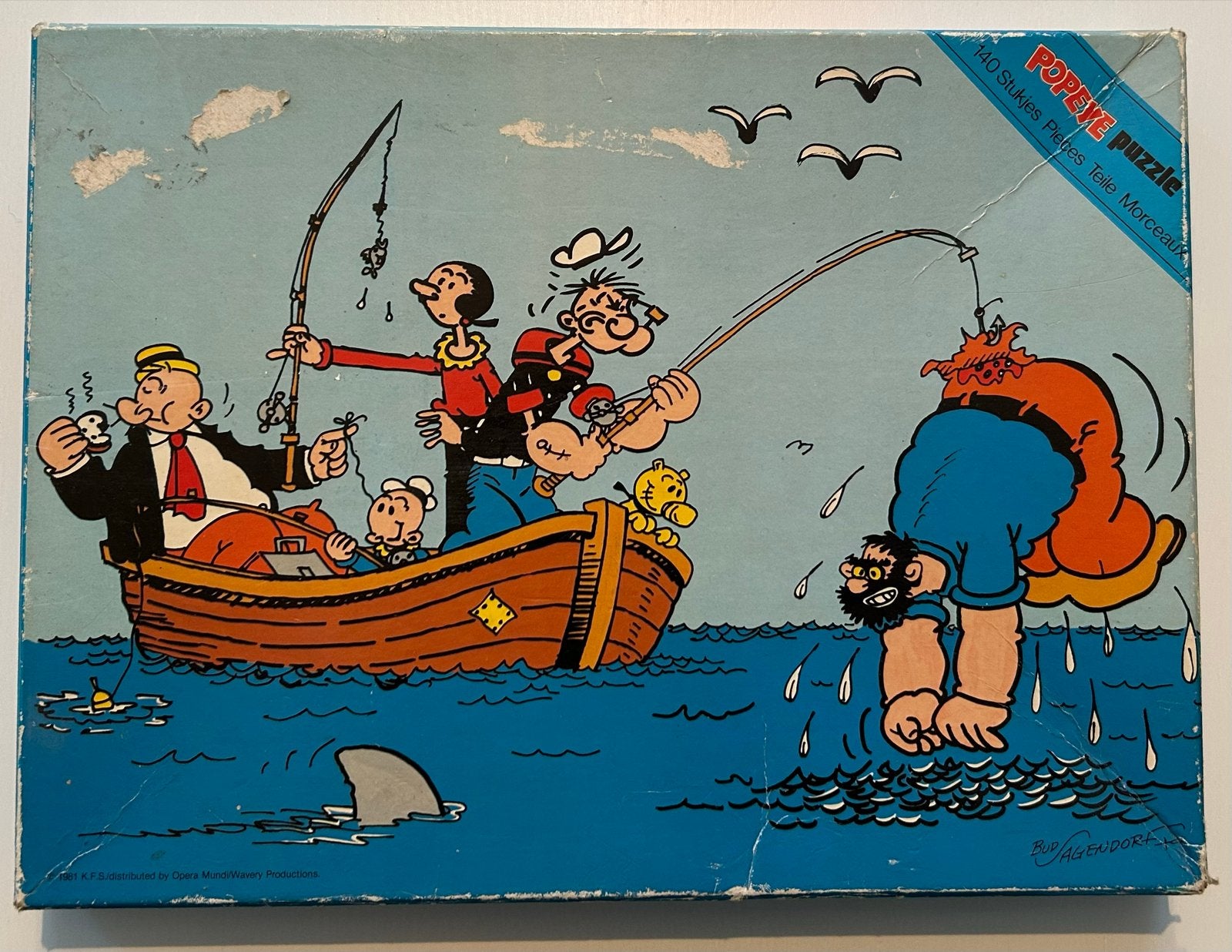 Popeye Jigsaw Puzzel -Flamenco Uitgever - 140 stukjes - 1981, Ophalen of Verzenden, Minder dan 500 stukjes, Gebruikt, Legpuzzel