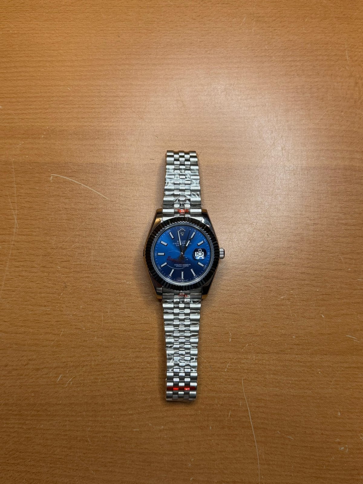 Rolex Datejust blue dial 41mm, Ophalen of Verzenden, Zo goed als nieuw, Staal, Rolex