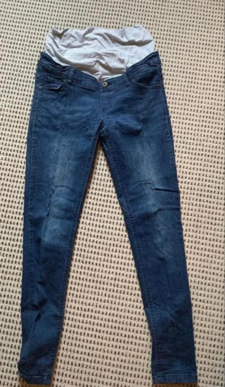 Zwangerschapskleding pakket maat M: 3x jeans-1x jurk-2x hemd, Maat 38/40 (M), Blauw, Ophalen of Verzenden, Gedragen