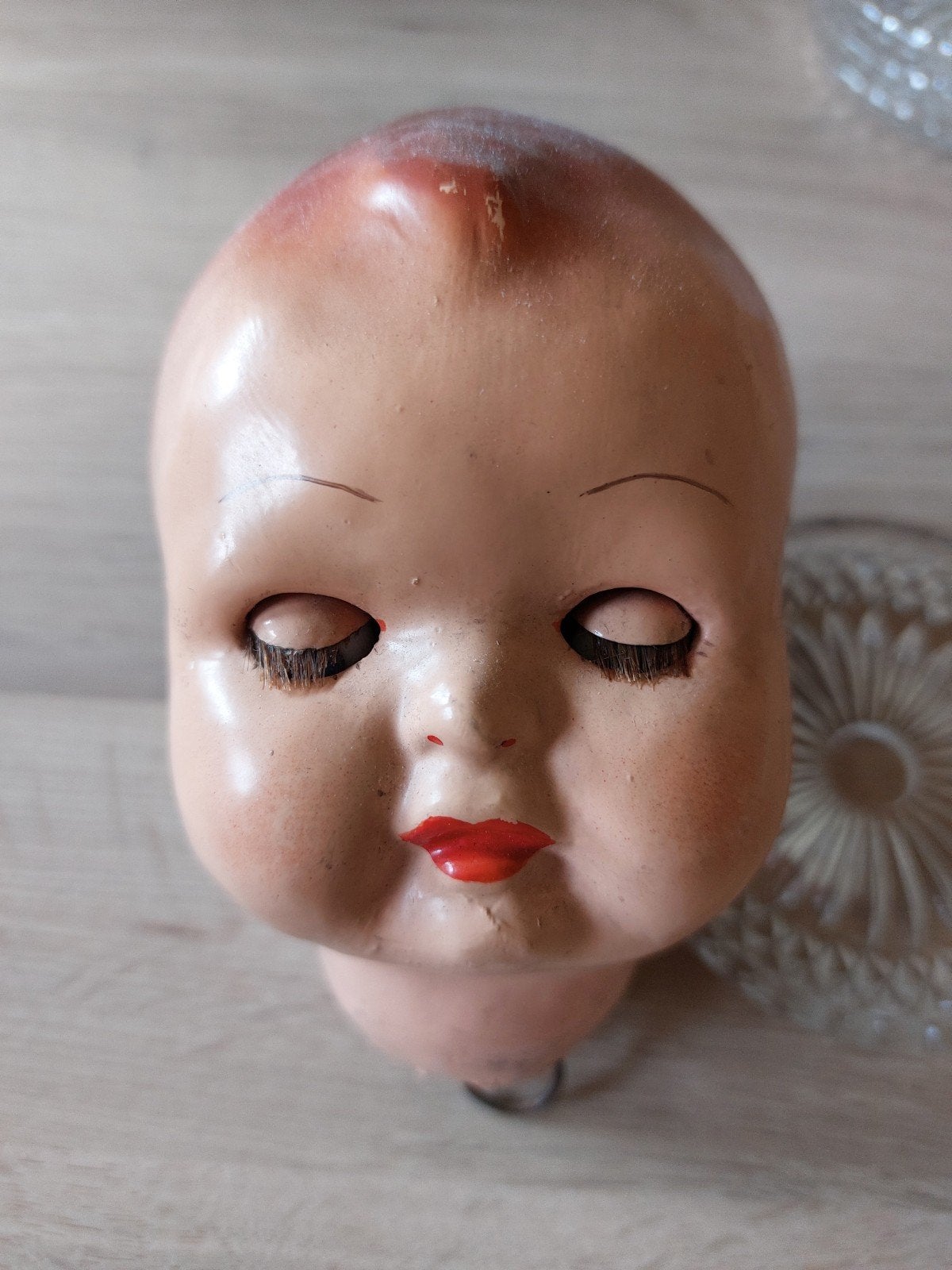 Antiek poppenhoofd, Verzamelen, Ophalen of Verzenden, Zo goed als nieuw, Pop