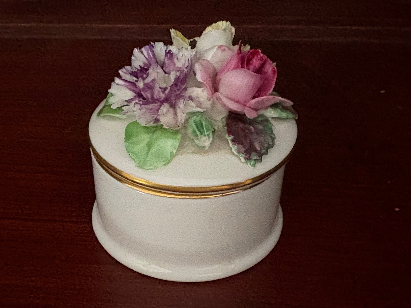 Antiek Staffordshire Crown Fine Bone China Juwelendoosje, Ophalen of Verzenden