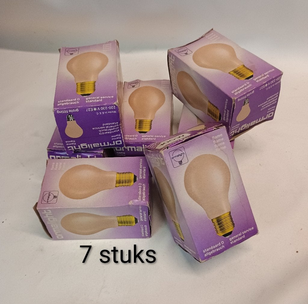 7 X Ormalight lampen, Gloeilamp, 60 watt of meer, Nieuw, Overige merken