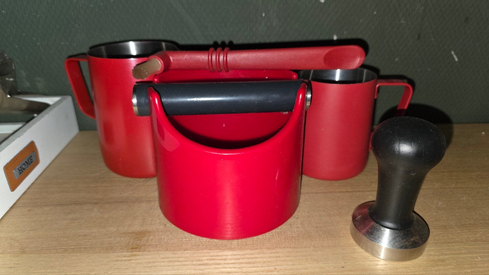 JoeFrex koffie accessoires set - rood, Ophalen of Verzenden, Zo goed als nieuw