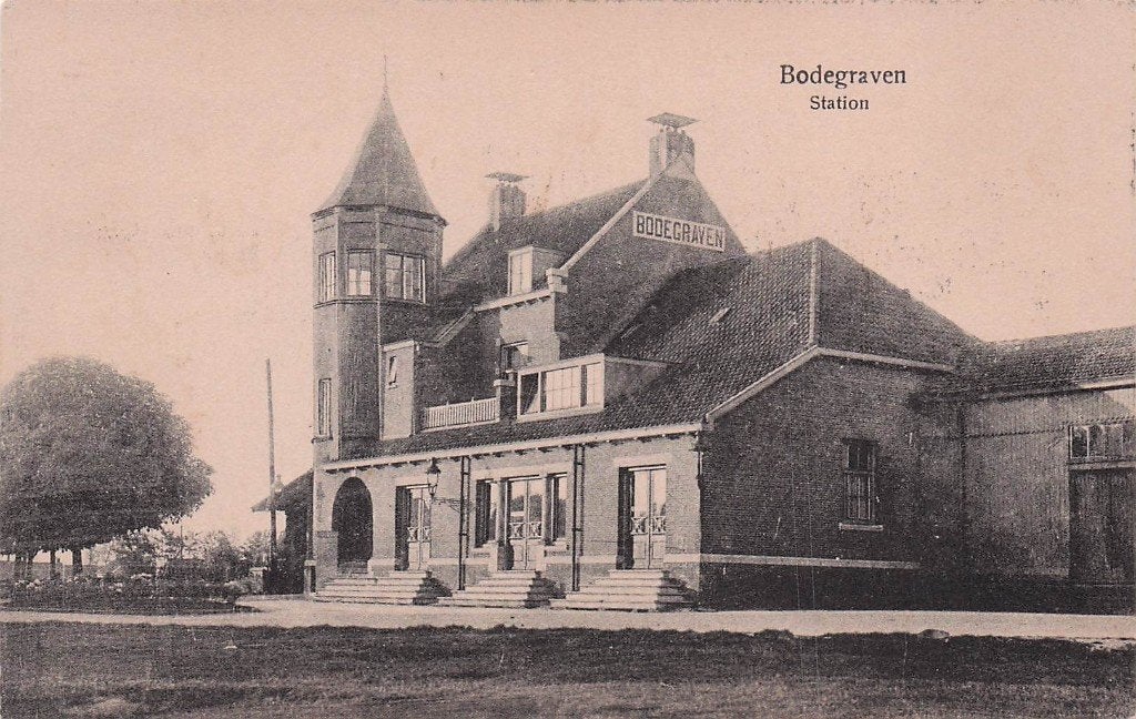 Bodegraven - Station (gel. 1932?), Ophalen of Verzenden, 1920 tot 1940, Gelopen, Zuid-Holland