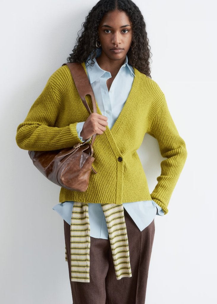 & Other Stories - Groen ribbed vest/cardigan (maat S), Ophalen of Verzenden, Maat 36 (S), Groen, Nieuw