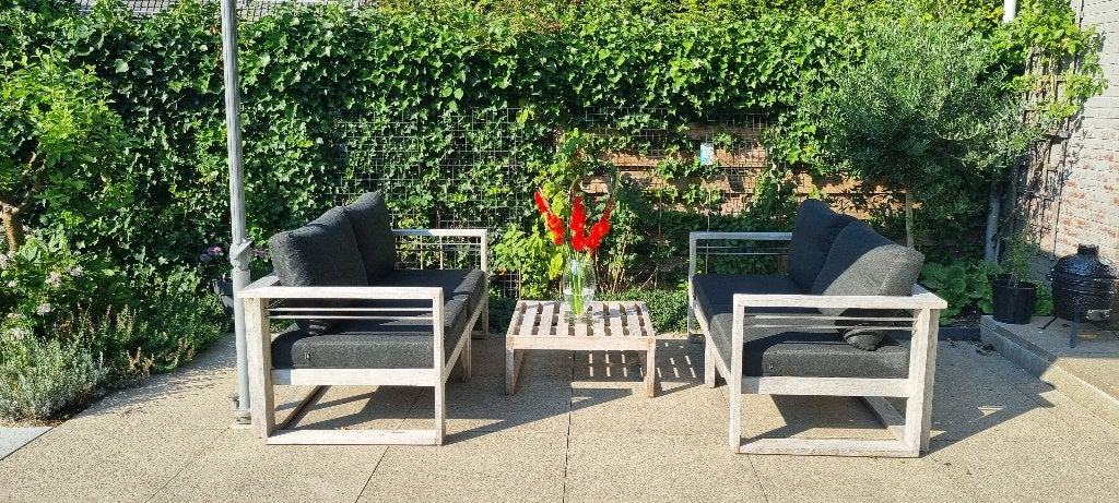 Loungeset tuin LIFE, Ophalen, 4 zitplaatsen, Bank, Teakhout