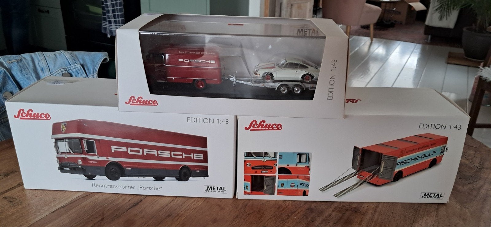 Schuco Porsche Rennsport Transporter Set 1:43, Ophalen of Verzenden, Nieuw, Overige typen