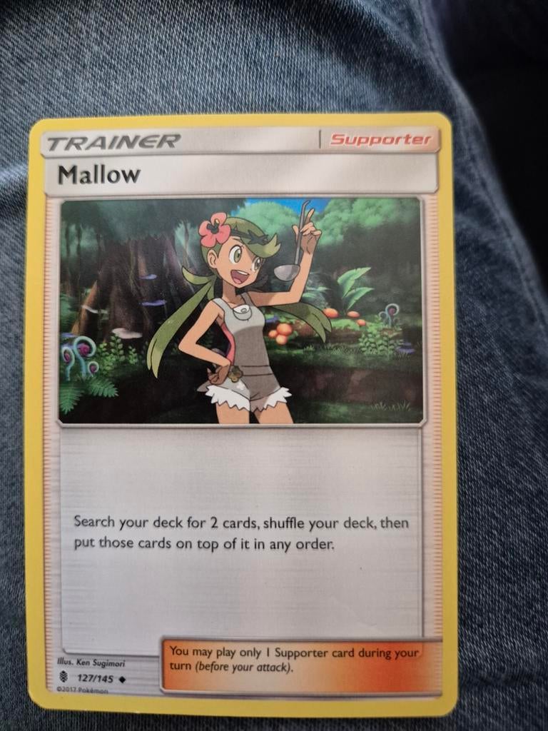 Pokémon Kaart: Mallow Trainer Supporter (127/145), Ophalen of Verzenden, Zo goed als nieuw, Losse kaart
