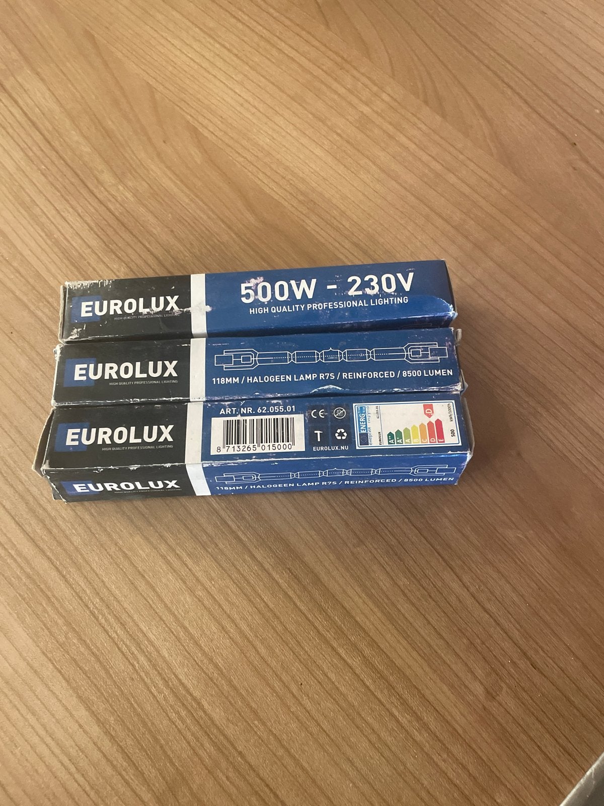 Eurolux 500W - 230V Halogeenlamp R7S 118mm 3 x  (Nieuw), Wit, Overige merken, Nieuw, Overige fittingen