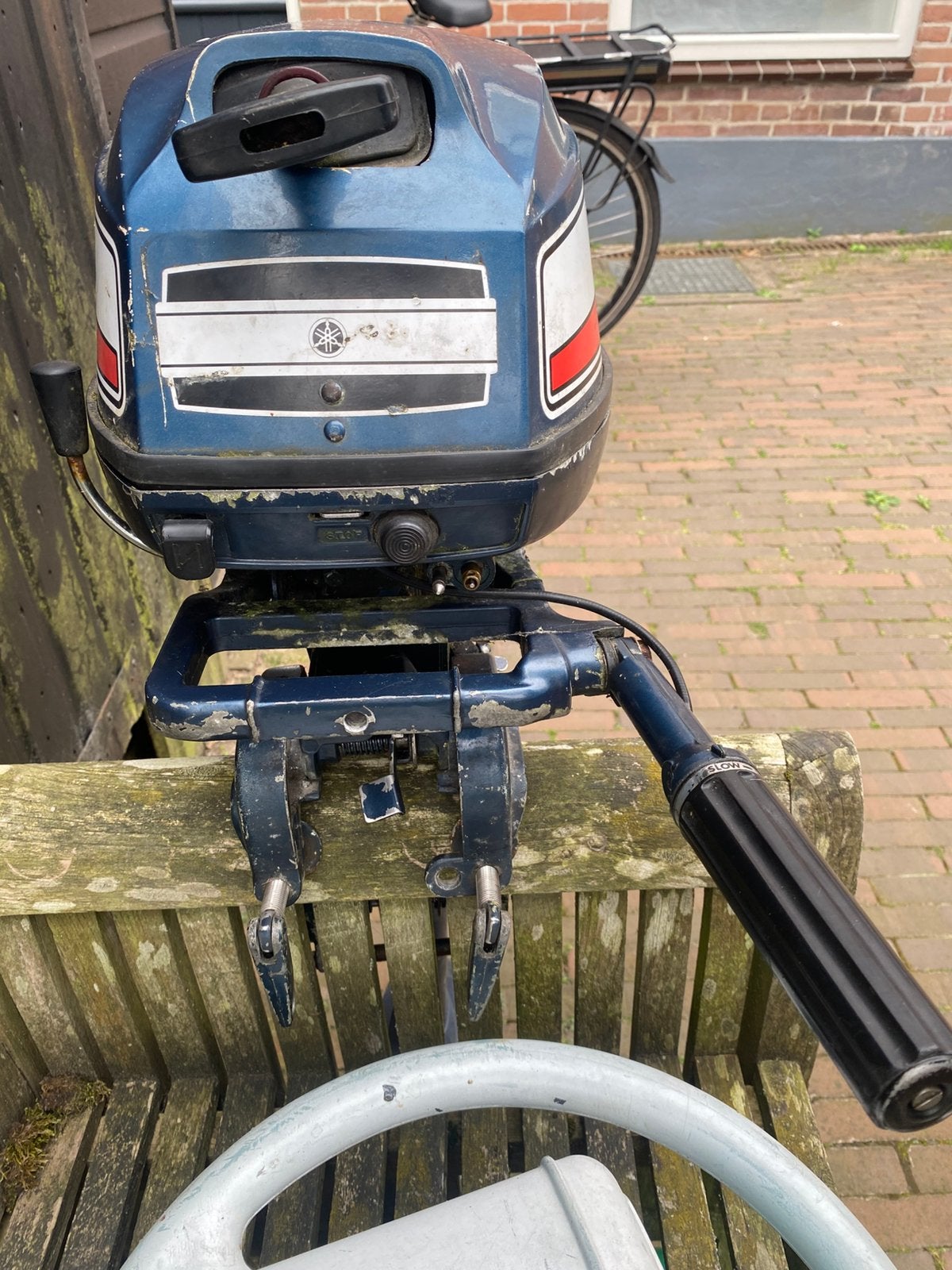 5 pk yamaha + gratis boot, Watersport en Boten, Bootonderdelen, Gebruikt, Motor en Techniek, Motorboot, Ophalen