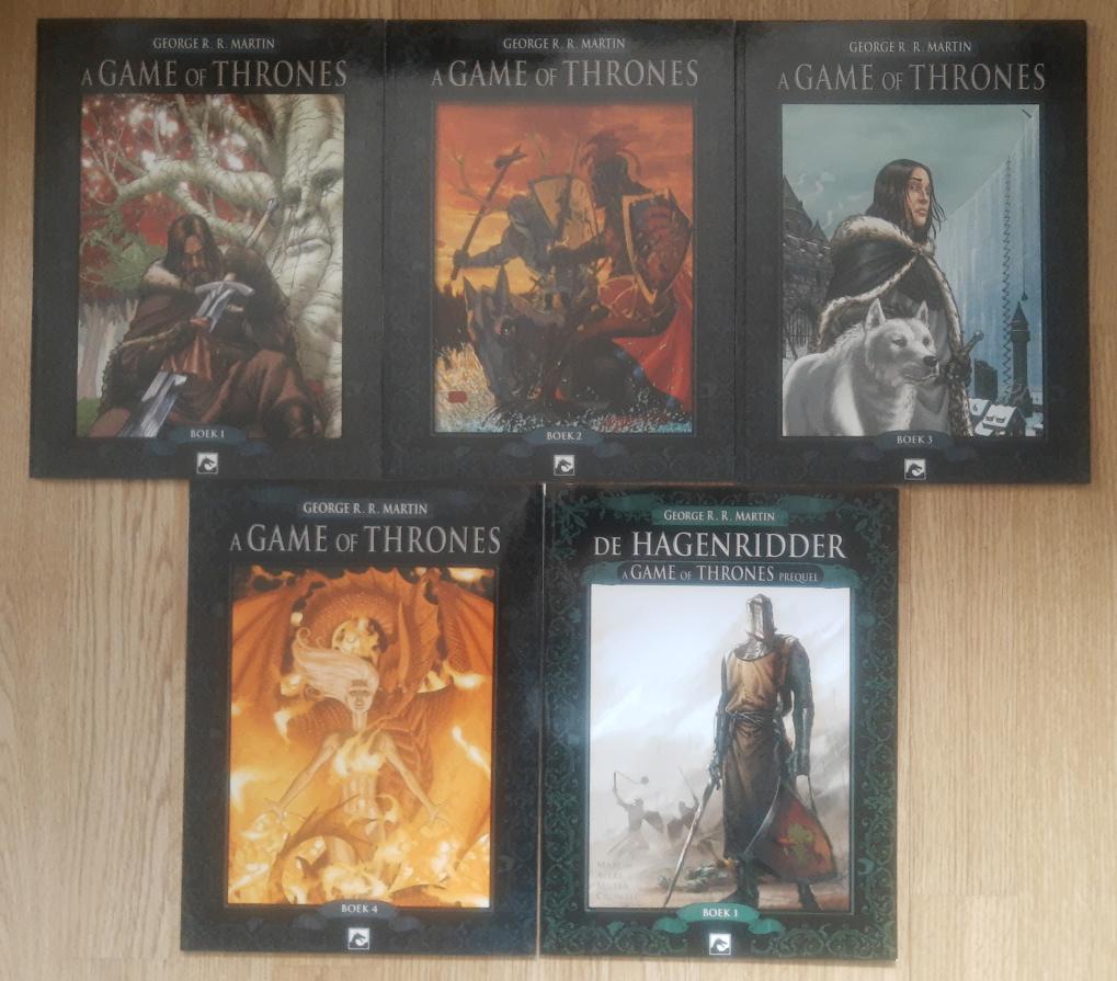 A Game of Thrones Deel 1-4 + Prequel de Hagenridder, Boeken, Stripboeken, Meerdere stripboeken, Ophalen of Verzenden, Zo goed als nieuw