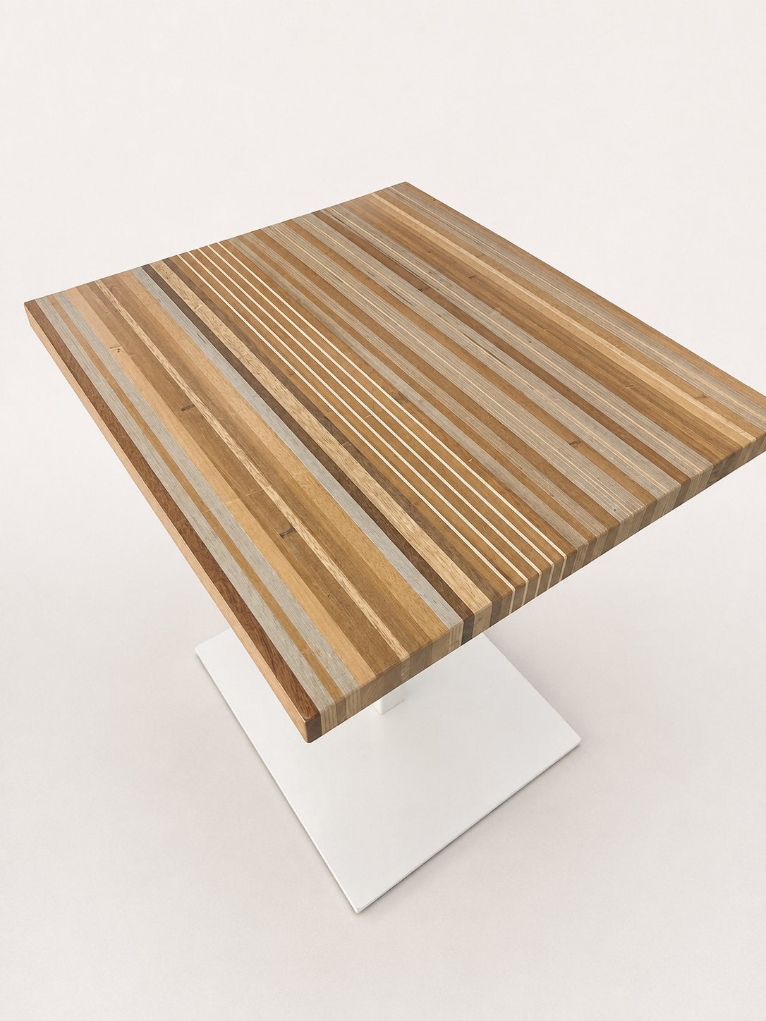 Massief Houten Bistro-/Eettafel 80x70 cm – Uniek Design, Ophalen, Gebruikt, Meubilair
