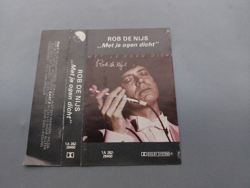 ROB DE NIJS - MET JE OGEN DICHT (MC), Cd's en Dvd's, 1 bandje, Ophalen of Verzenden, Zo goed als nieuw, Origineel