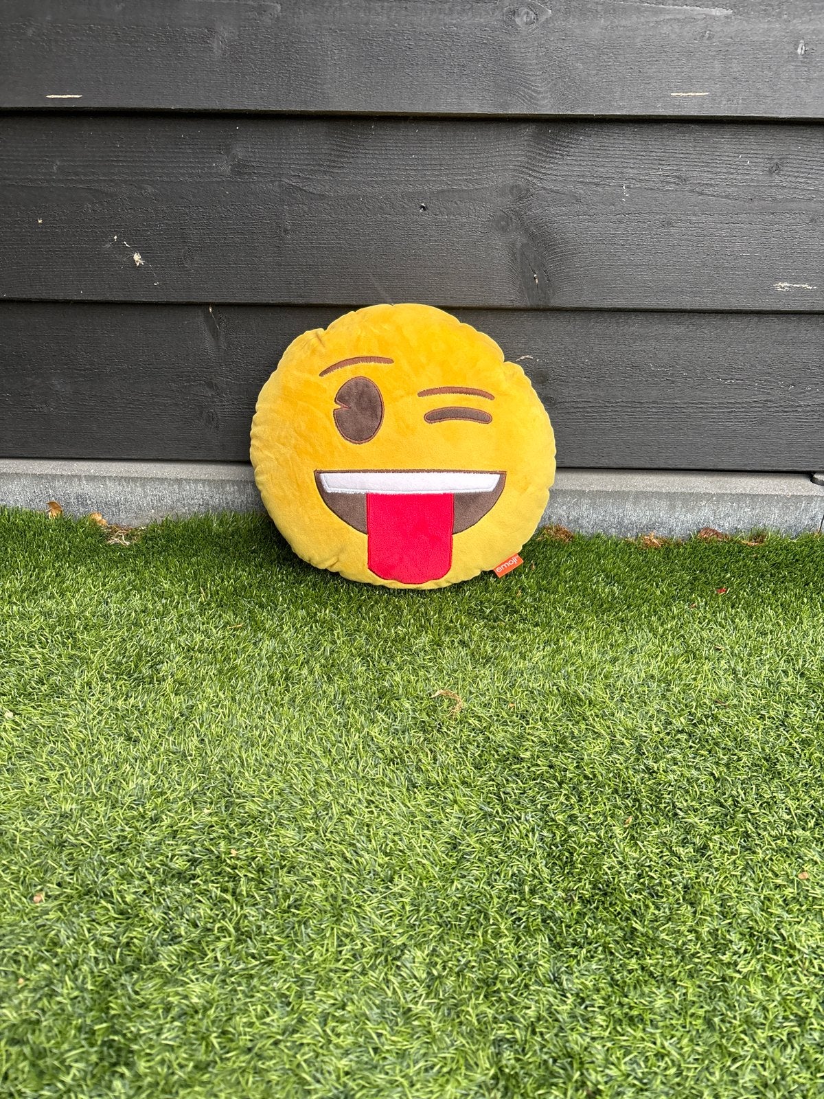 Emoji Kussen - Knipoog met Tong, Ophalen, Overige merken, Gebruikt, Rond