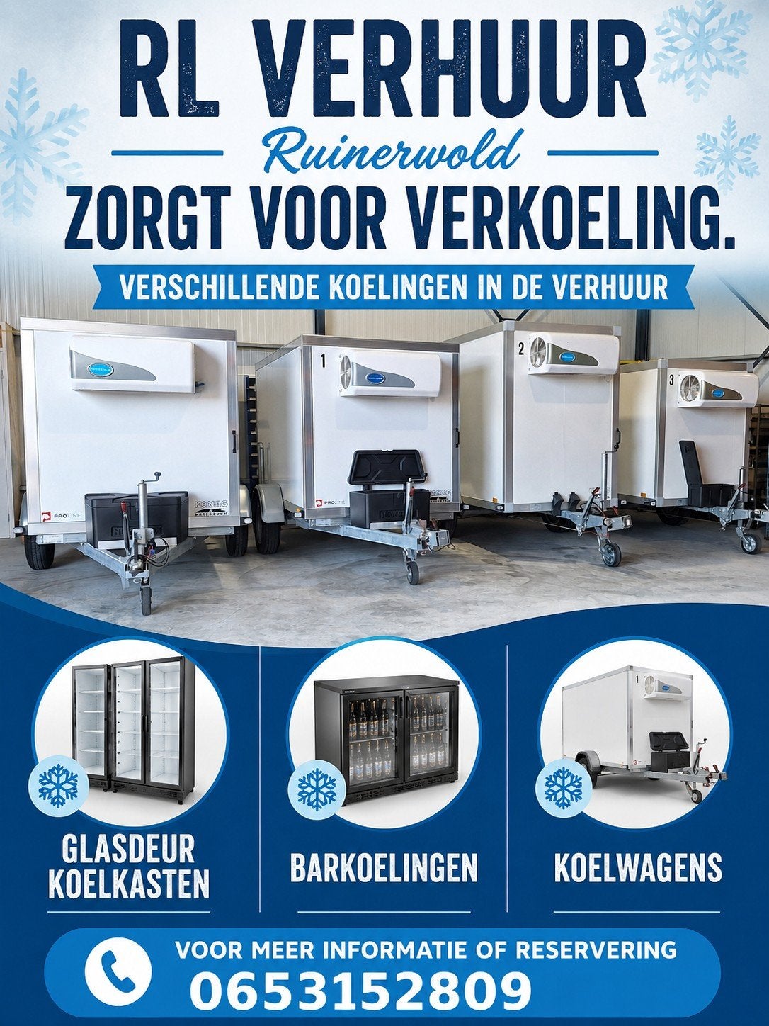 Koelwagens, glasdeur koelkasten en barkoelingen te huur, Ophalen, Gebruikt, 200 liter of meer, 60 cm of meer