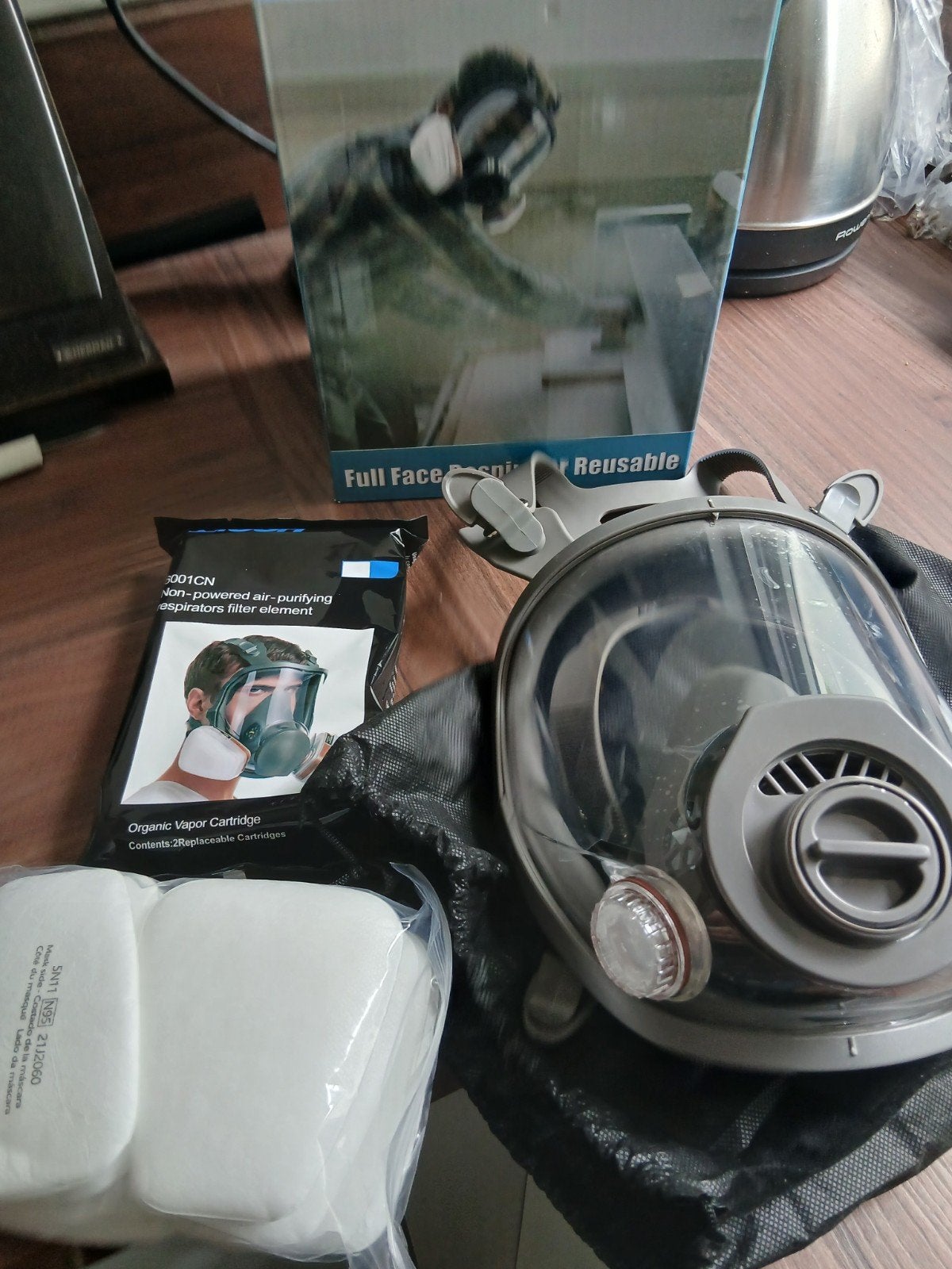 Volgelaatsmasker met filters en accessoires, Doe-het-zelf en Verbouw, Adembescherming, Ophalen of Verzenden, Nieuw, Volgelaatsmaskers
