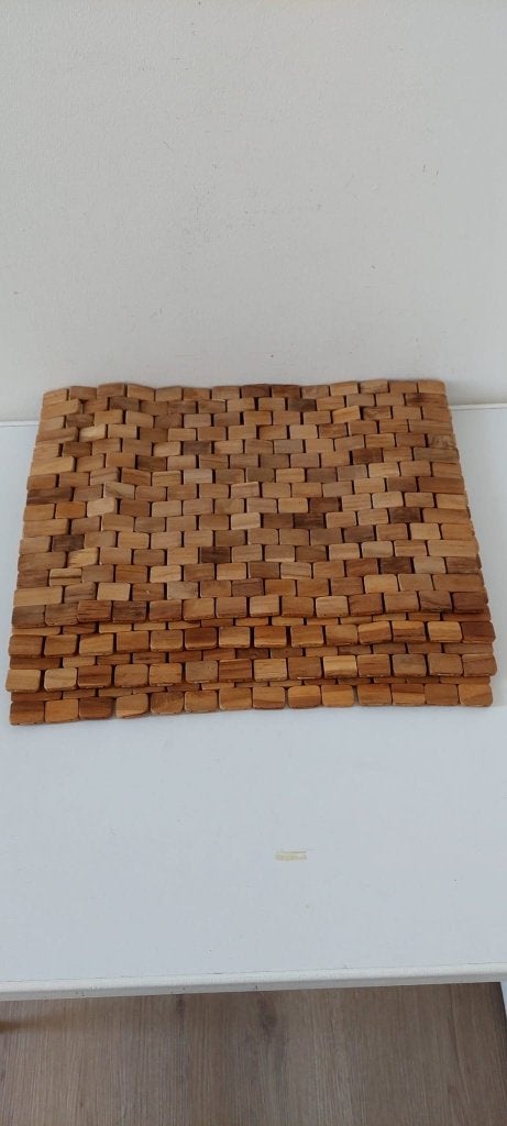 Set van 4 houten placemats / onderzetters (oprolbaar), Hout, Eu, Eu, Placemat