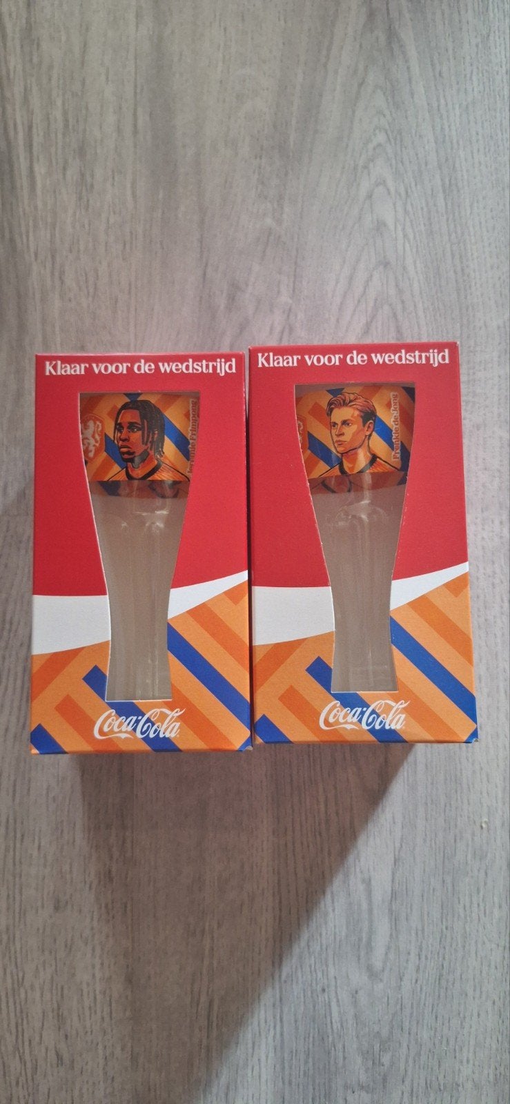 Wk glazen, Frenkie de jong & Jeremie Frimpong, Ophalen of Verzenden, Zo goed als nieuw, Frisdrankglas